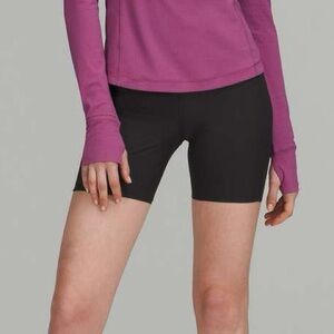 LULULEMON- Base Pace Ribbed High-Rise Short 6" Black Size 8